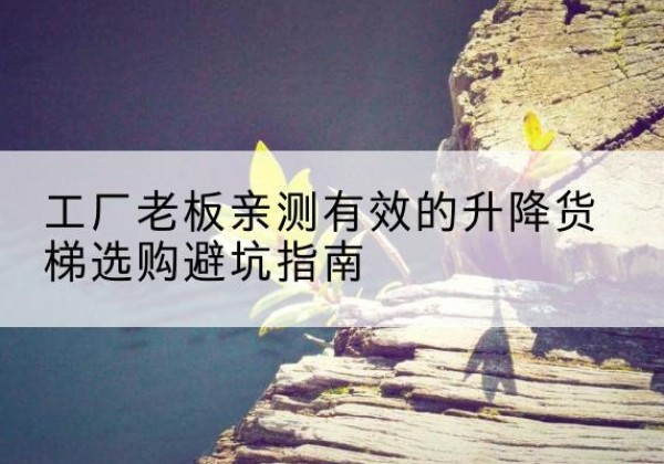 加查升降货梯怎么选-工厂老板亲测有效的升降货梯选购避坑指南